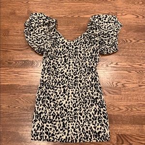 Leopard print mini dress